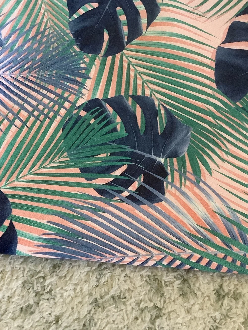 Tropical Palm Monstera Leaves Cosmetic Zipper Bag by Typo NWOT 8x6”